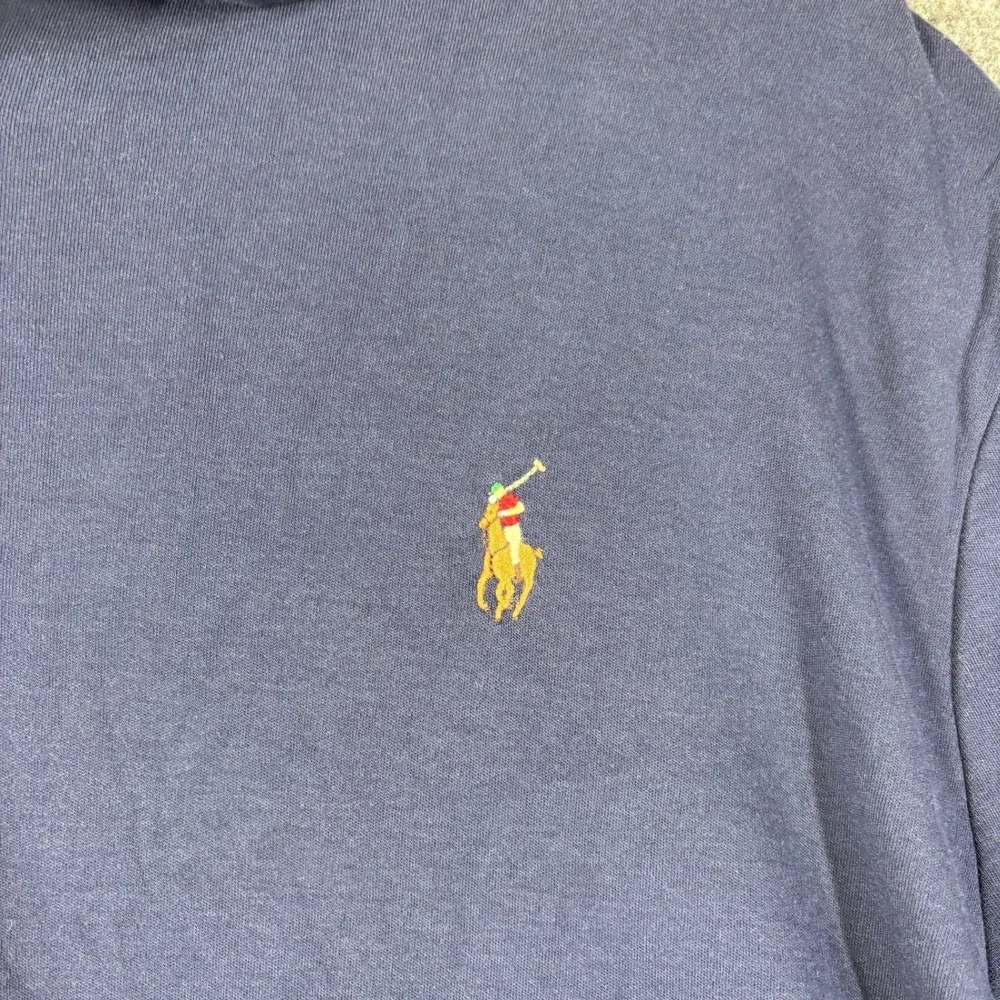 Polo Ralph Lauren Mens XL Custom Slim Fit Navy Blue flesh pony Polo Shirt
